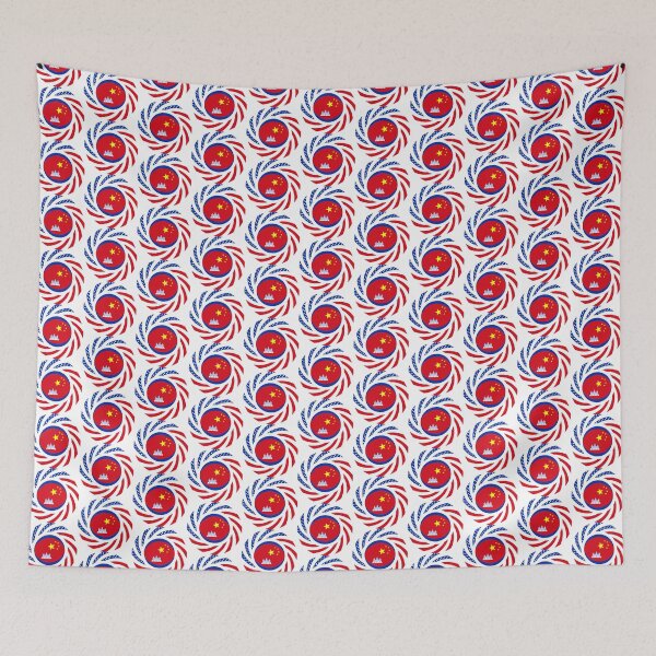 Item preview, Chinese Cambodian American Multinational Patriot Flag Series designed and sold by Carbon-Fibre Media.