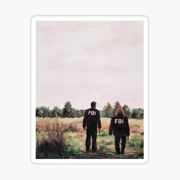 Item preview, Mulder and Scully in FBI Jackets in Field The X Files designed and sold by storybycorey.