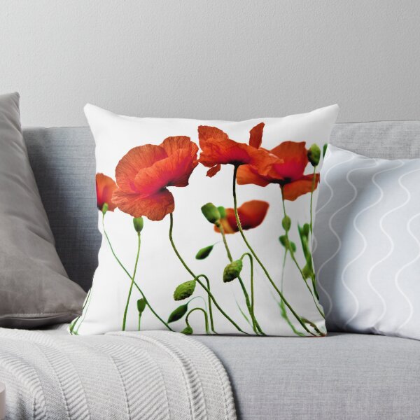 Poppies Throw Pillow