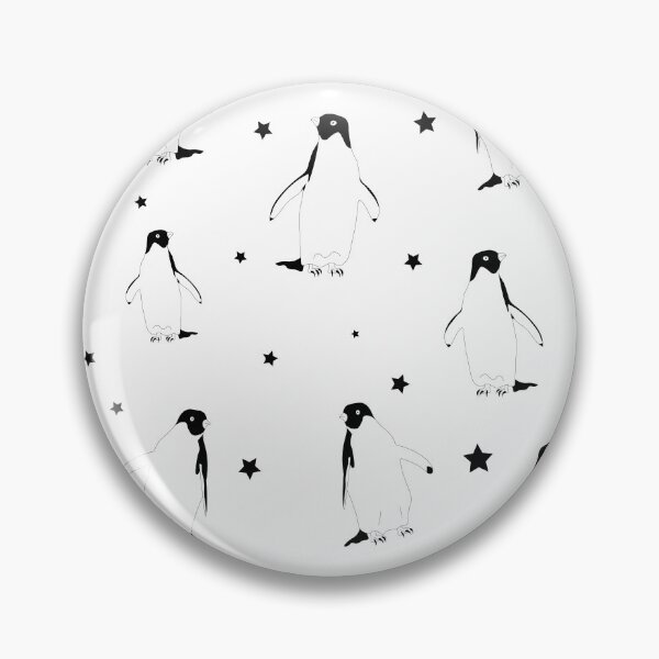 Aperçu de l'œuvre Modèle sans couture avec des paires de pingouins mignons dessinés à la main sur fond blanc. Dessin à l'encre, illustration drôle, beaux éléments de conception animale. créée et vendue par Eshka.