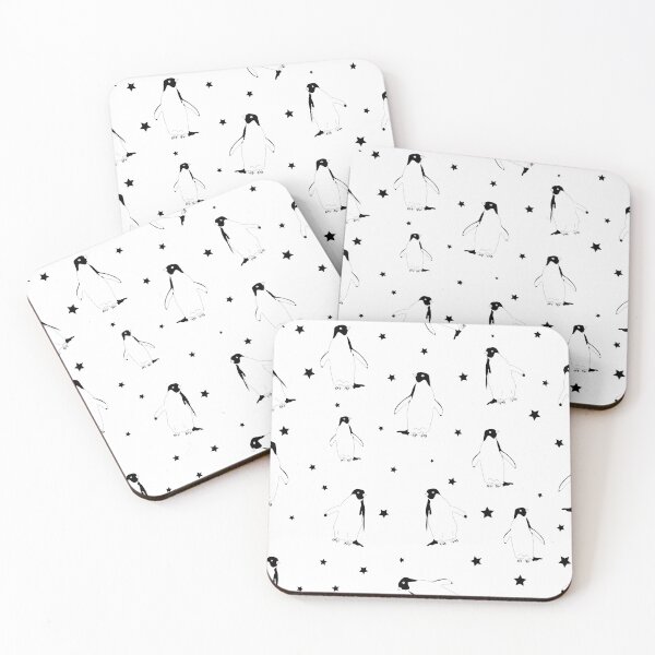 Item preview, Seamless pattern with hand drawn pairs of cute penguins on white background. Ink drawing, funny illustration, beautiful animal design elements.  designed and sold by Eshka.