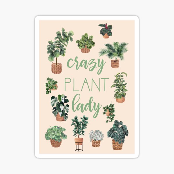 Item preview, Crazy Plant Lady Illustration Quote designed and sold by Ana Moguš.