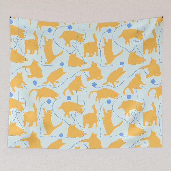 Item preview, Fat Orange Cats and Blue Yarn  designed and sold by Amy Hadden.