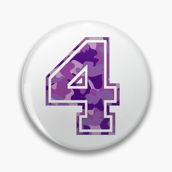Item preview, Team Sports Uniform Number #4 - Purple Camouflage designed and sold by RiplMedia.