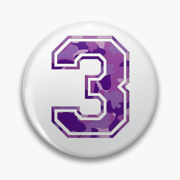 Item preview, Team Sports Uniform Number #3 - Purple Camouflage designed and sold by RiplMedia.