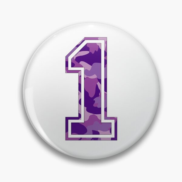Item preview, Team Sports Uniform Number #1 - Purple Camouflage designed and sold by RiplMedia.