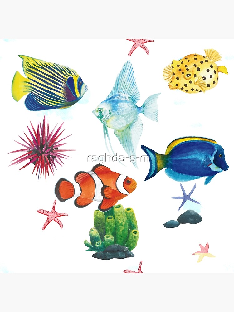Colorful watercolor fish unique Redbubble Christmas gifts for a fish lover  | Greeting Card