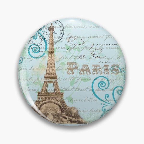 Item preview, Paris Eiffel Tower Writing Aqua designed and sold by 13Moons.