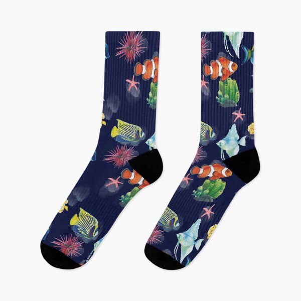 Item preview, underwater creatures pattern painted using watercolor designed and sold by raghda-s-m.