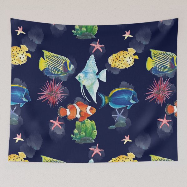 Item preview,  underwater creatures pattern painted using watercolor designed and sold by raghda-s-m.