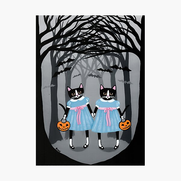Aperçu de l'œuvre Les jumeaux d'Halloween créée et vendue par KilkennyCat Art.