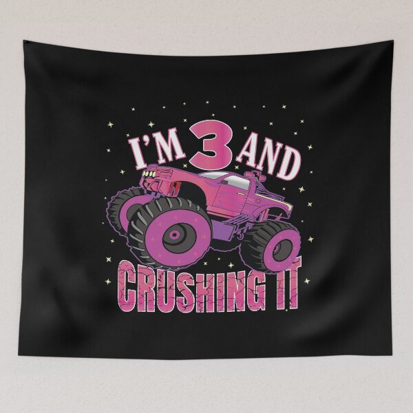 Item preview, I'm 3 And Crushing It 3rd Birthday Girls Monster Truck Party graphic designed and sold by Grabitees.