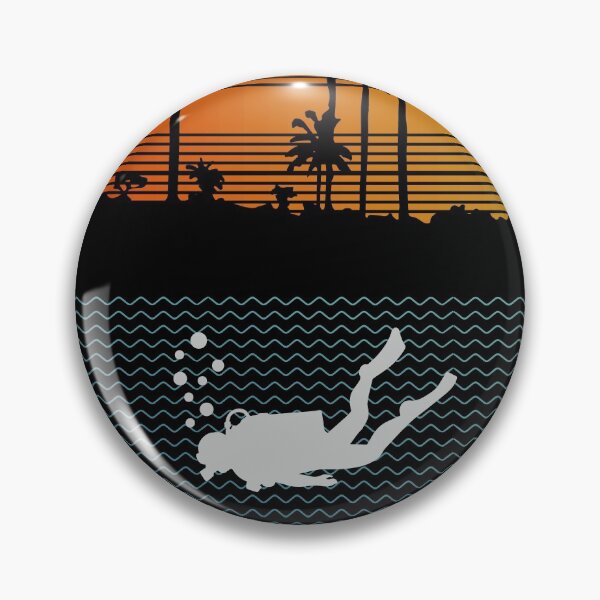 Item preview, Retro Scuba Diving Beach Sunset Vintage Scuba Diver 80s 70s designed and sold by merchzy.