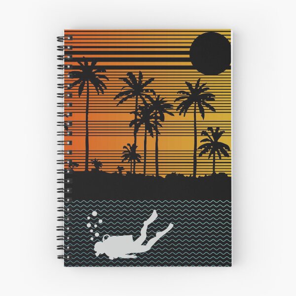 Item preview, Retro Scuba Diving Beach Sunset Vintage Scuba Diver 80s 70s designed and sold by merchzy.