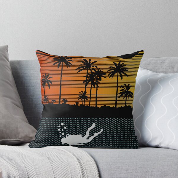 Item preview, Retro Scuba Diving Beach Sunset Vintage Scuba Diver 80s 70s designed and sold by merchzy.