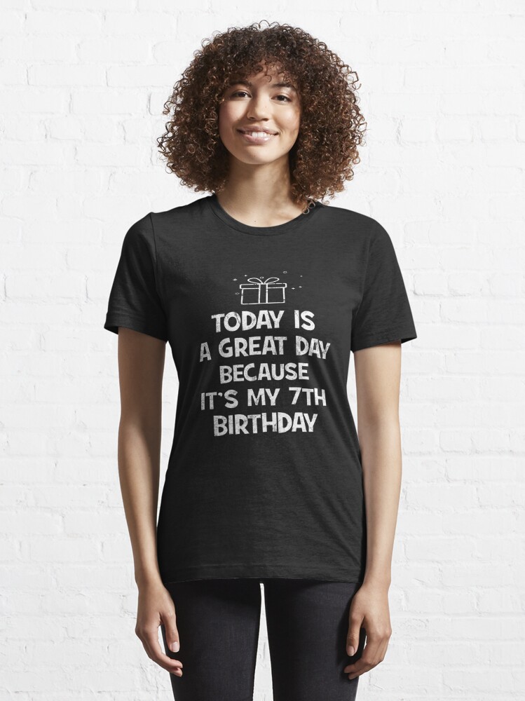 7th Birthday girl boy t-shirt 7 years old party gift Art Print by Grabitees