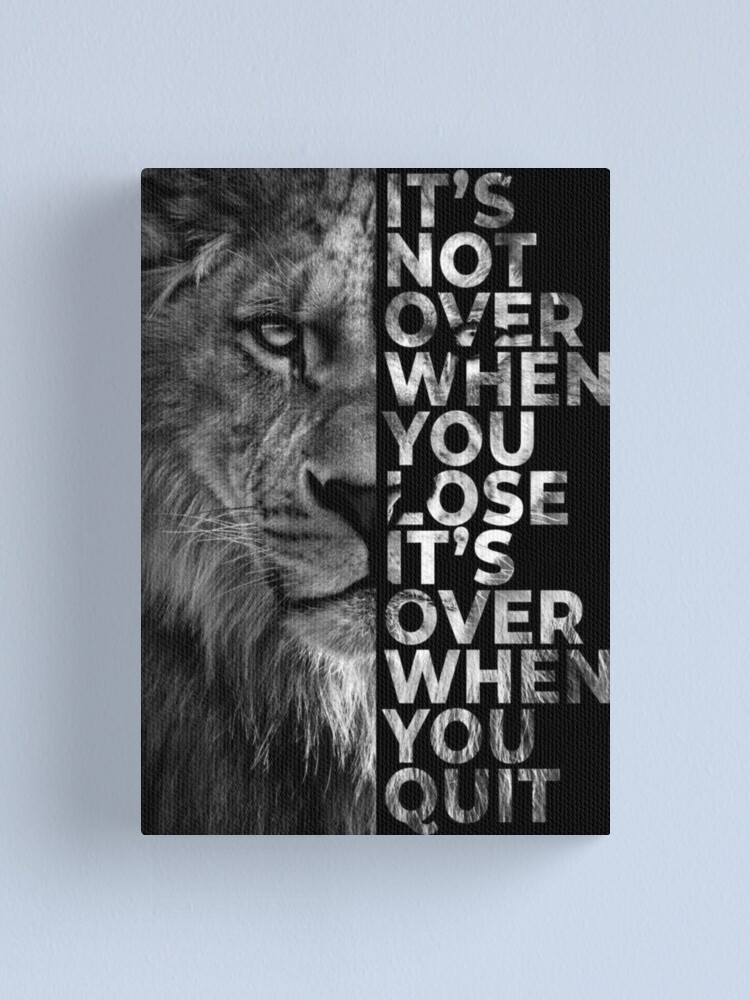 Alternate view of Never give up - Lion Canvas Print