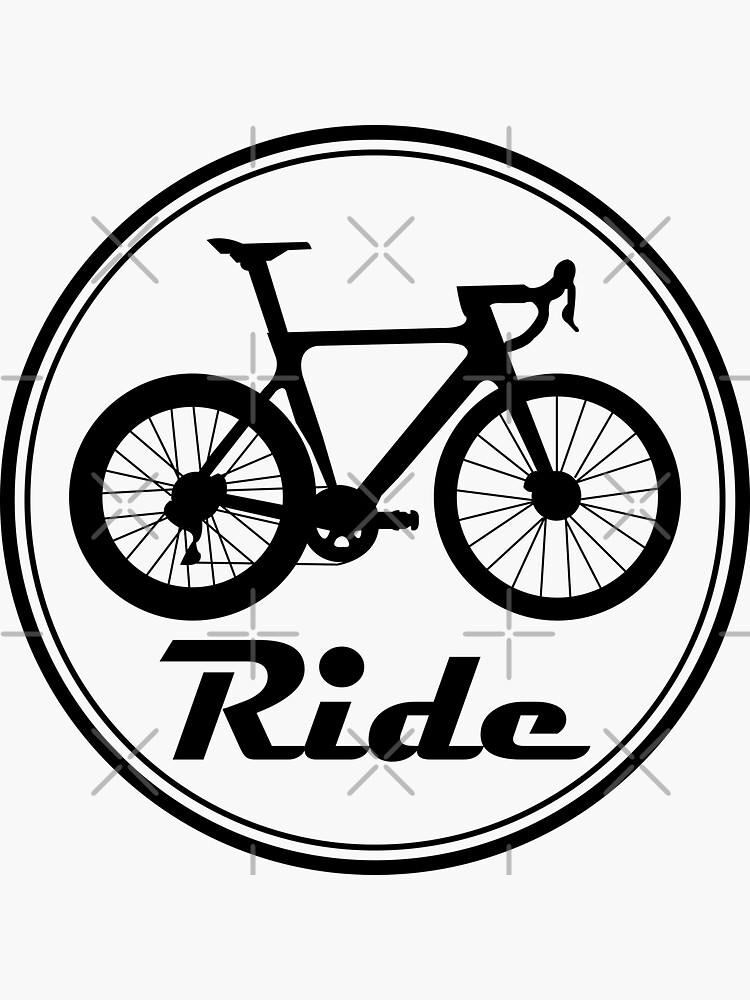 Symbol Bike Sticker Black And White Road Bike Logo (Black