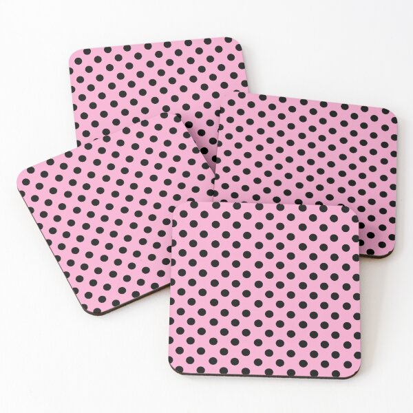 Item preview, Pastel Pink with Black Polka Dots designed and sold by TheFrostedDonut.