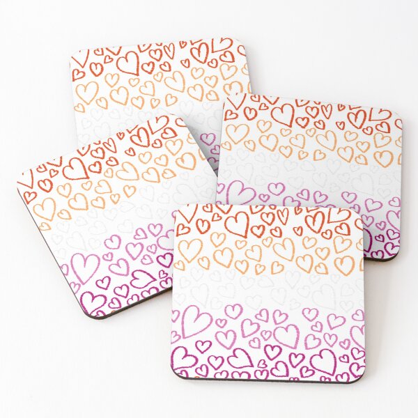Item preview, Lesbian Pride Hearts Pattern designed and sold by JustGottaDraw.