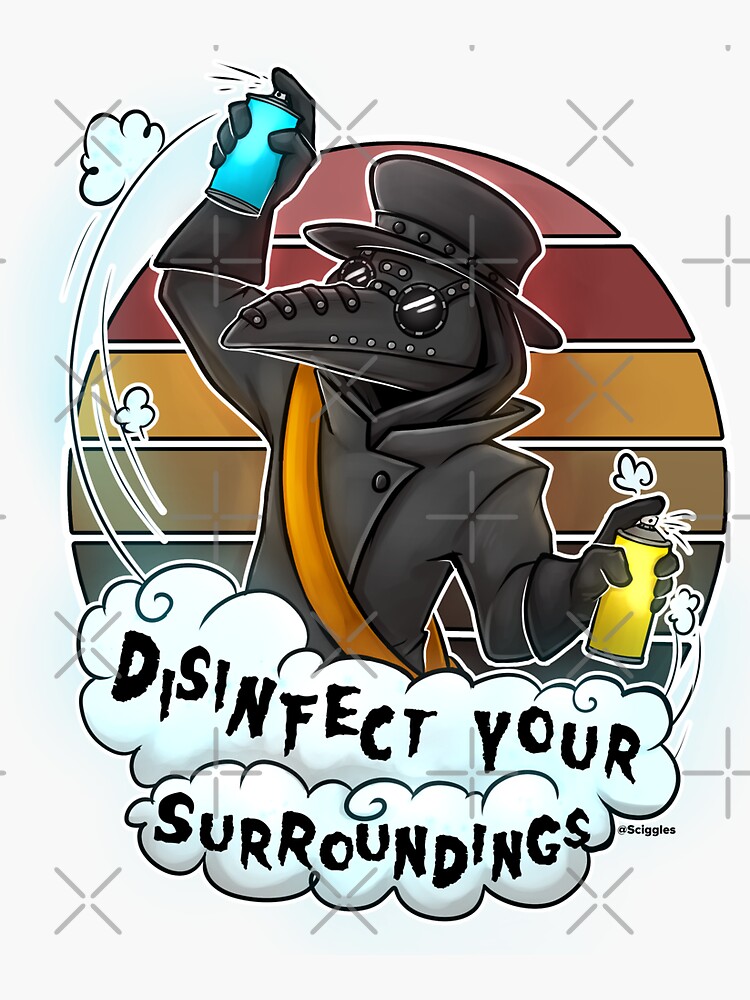 Thumbnail 3 von 3, Sticker, Desinfizieren Sie Ihre Umgebung designt und verkauft von Sciggles.
