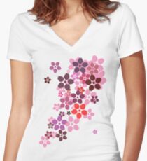 Sakura Women's Fitted V-Neck T-Shirt