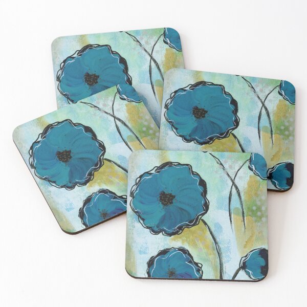 Item preview, Amapolas azules con fondo abstracto designed and sold by AnissaF.