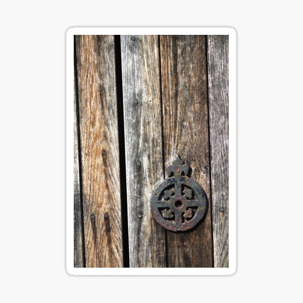 Rustic wood and iron horse brass Sticker