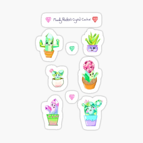 Crystal Cactus Sticker Sheet Sticker