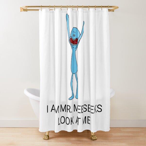 I AM MR MEESEEKS LOOK AT ME | Rick and Morty Character Shower Curtain