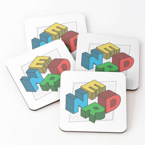 Item preview,  "NERD" in colored isometric letters designed and sold by Branjos.