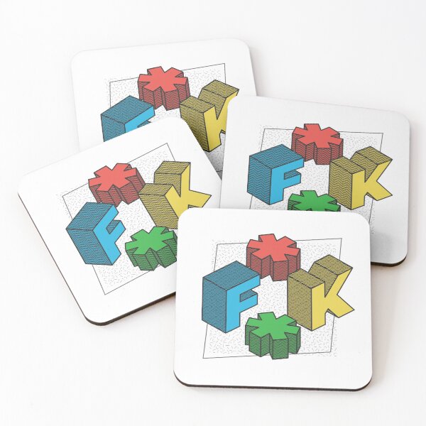 Item preview, "F**K" in colored isometric letters designed and sold by Branjos.