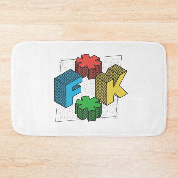Item preview, "F**K" in colored isometric letters designed and sold by Branjos.