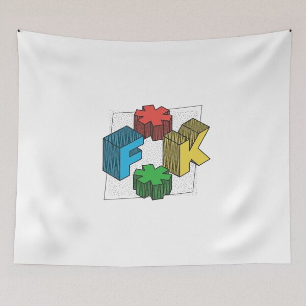 Item preview, "F**K" in colored isometric letters designed and sold by Branjos.