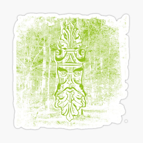 Old Man Oak - Forest Halftone (bright green) Sticker