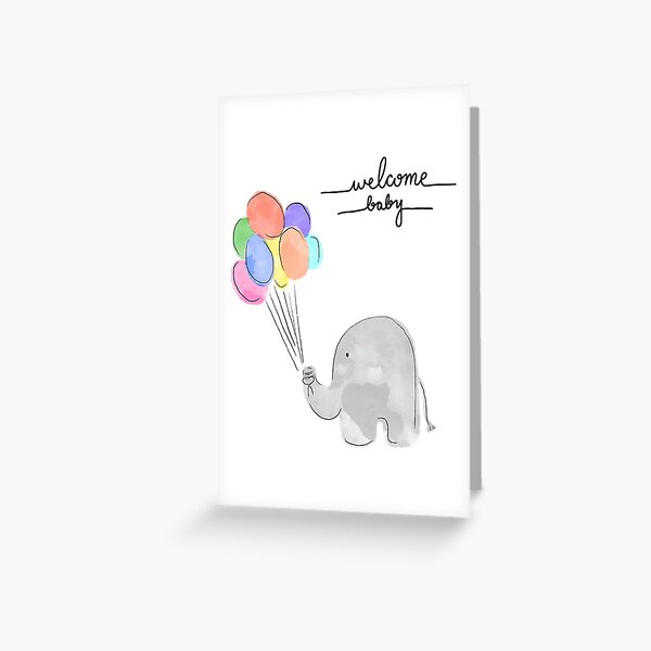 Item preview, Welcome Baby greeting card designed and sold by rachelpdesigns.