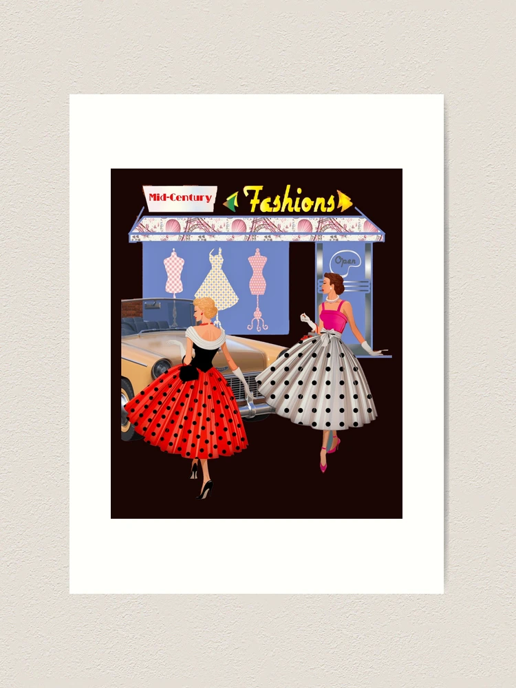 Womens Vintage Retro 50s Fashion art 
