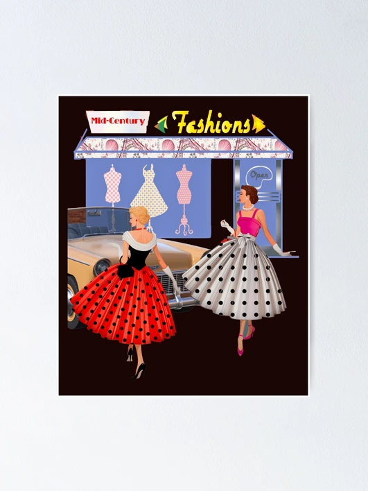 アート・デザイン・音楽 1950s Fashion Print fposter,x_small,wall_texture,