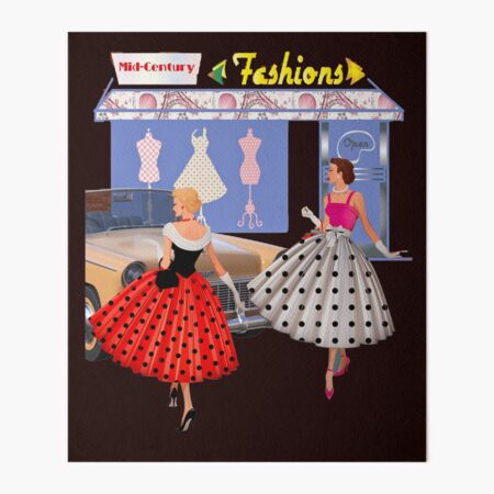 アート・デザイン・音楽 1950s Fashion Print Womens Vintage Retro 50s Fashion art 
