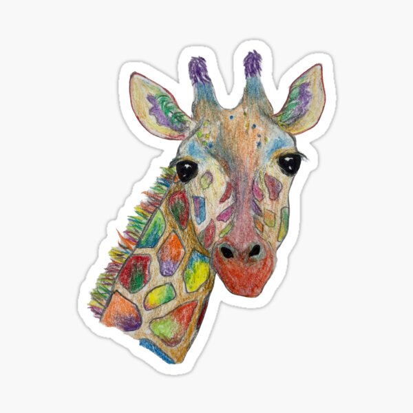 rainbow giraffe Sticker