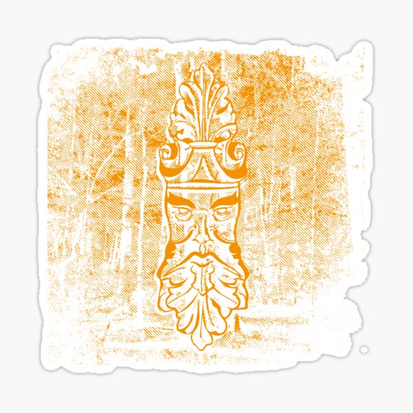 Old Man Oak - Forest Halftone (orange) Sticker