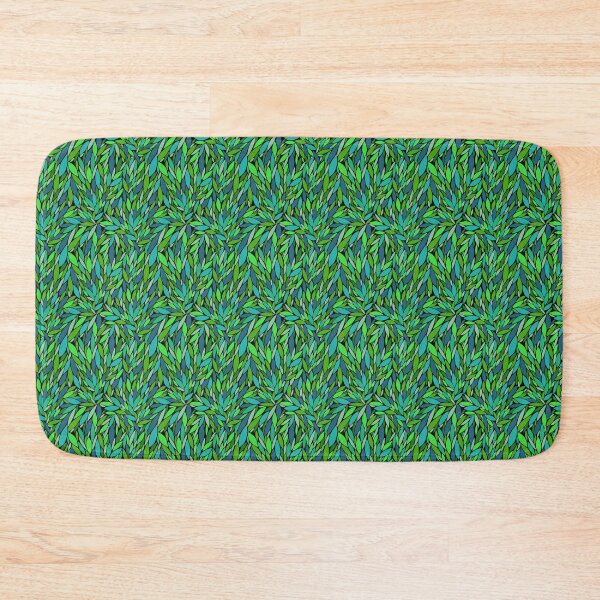 Item preview, Blue and green seamless leaf pattern designed and sold by Shelley Gilbert.