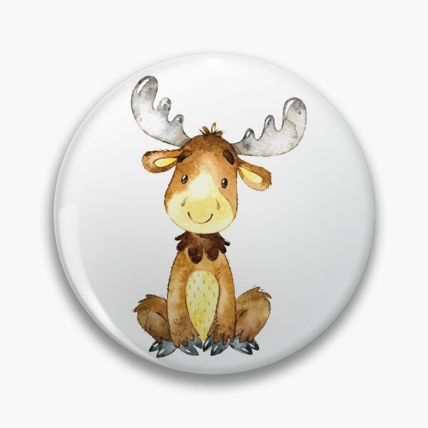 Item preview, Little moose says hello and welcome watercolour designed and sold by Latch Farm  Studios.