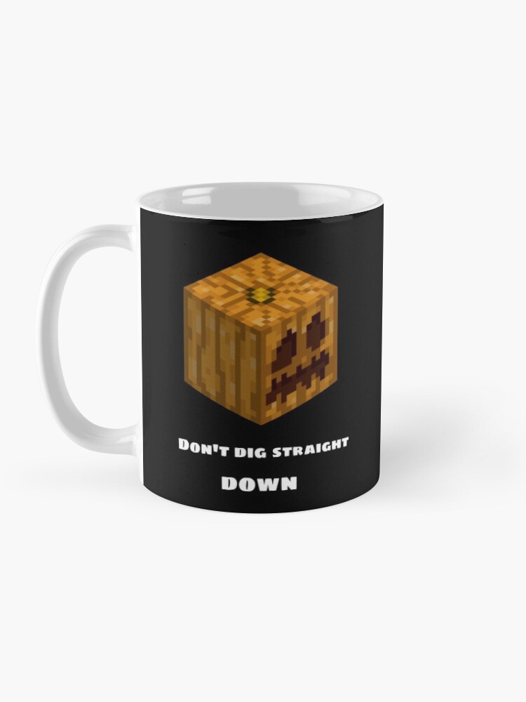 Alternate view of Don't Dig Straight Down Jackolantern Pixel Gourd. Mug