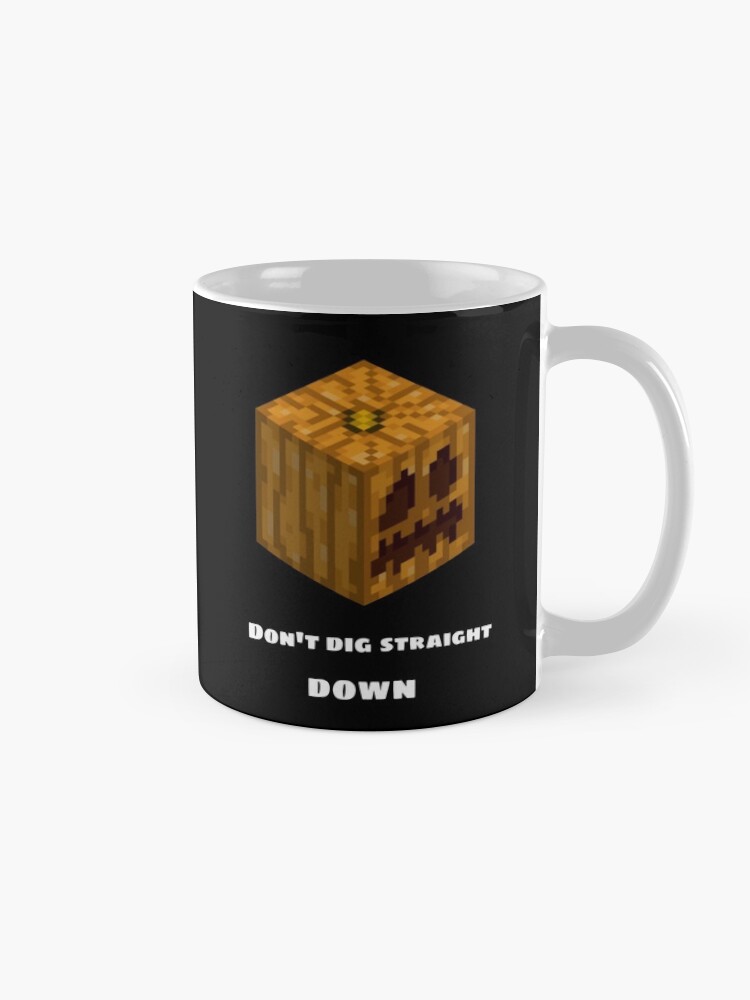 Alternate view of Don't Dig Straight Down Jackolantern Pixel Gourd. Mug