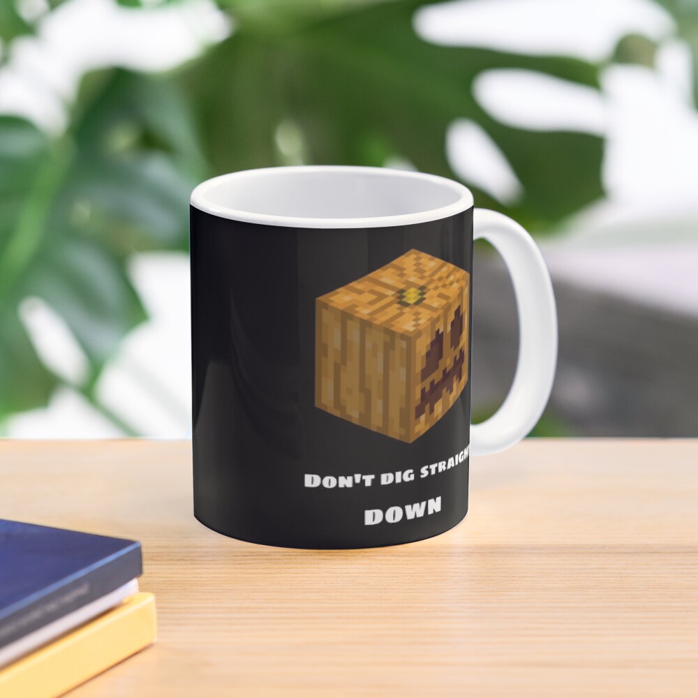 Don't Dig Straight Down Jackolantern Pixel Gourd. Mug