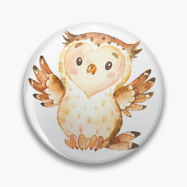Item preview, Little owl says hello and welcome watercolour designed and sold by Latch Farm  Studios.