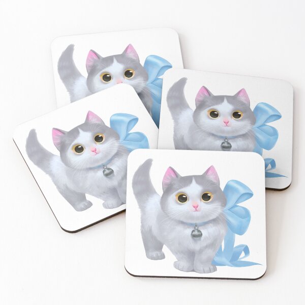 Item preview, Kitten with bow designed and sold by kimkingart.