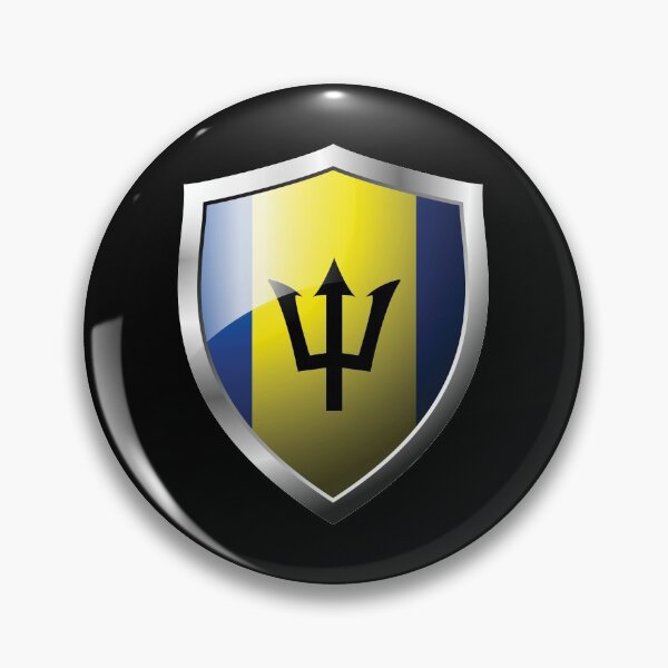 Item preview, Strong Barbados Flag Shield Country designed and sold by HelloFromAja.