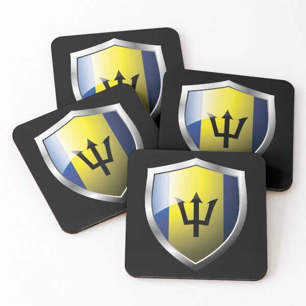 Item preview, Strong Barbados Flag Shield Country designed and sold by HelloFromAja.